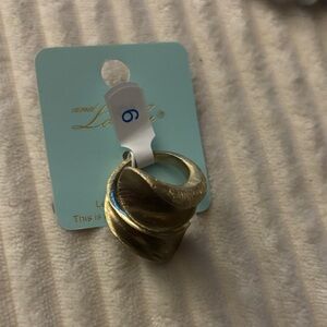 Gold-Tone Sculptural Statement Ring - Women Jewelry
